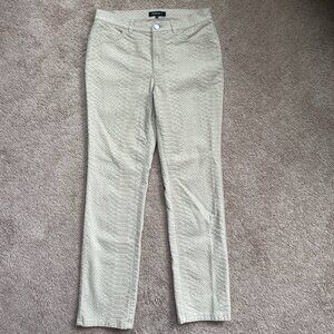 Lafayette 148 Pants Womens 6 Beige Snakeskin Embossed Textured Straight Leg